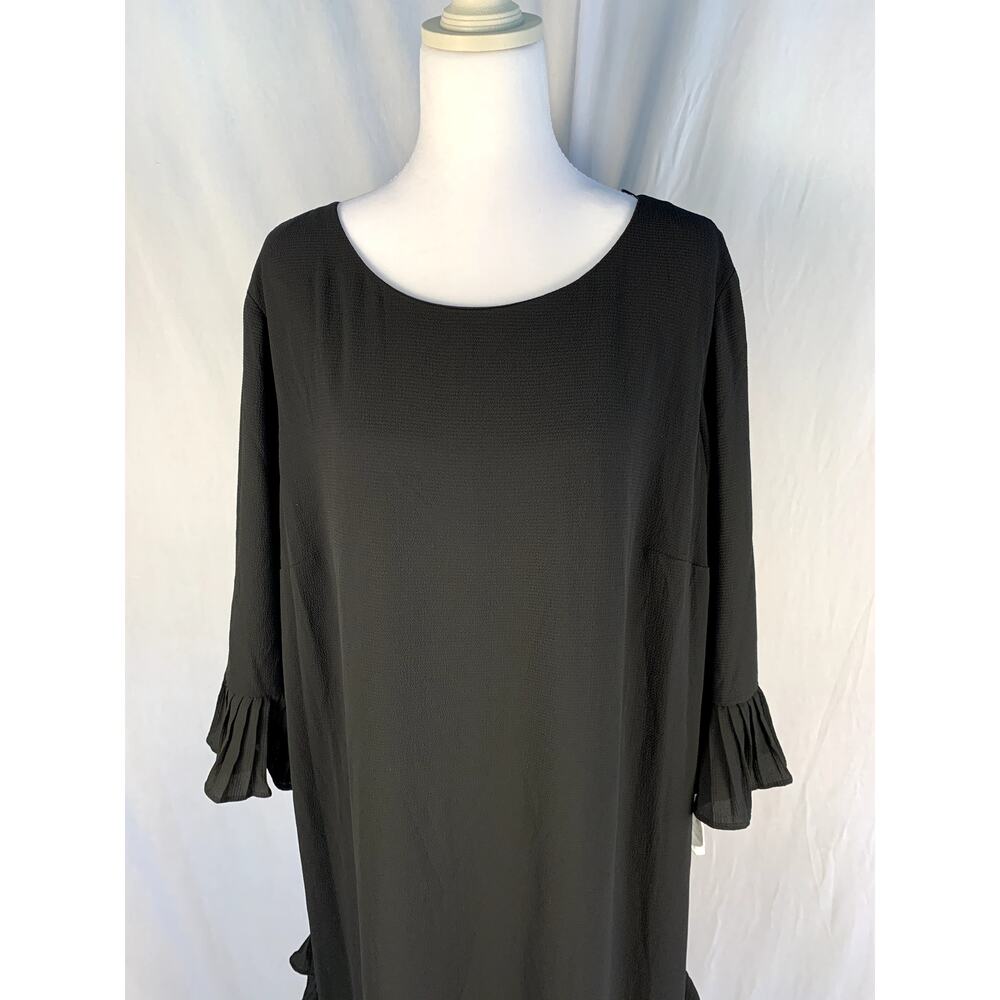 MSK Plus Size Pleated Ruffle Dress Black Size 18W NWT - Picture 4 of 6